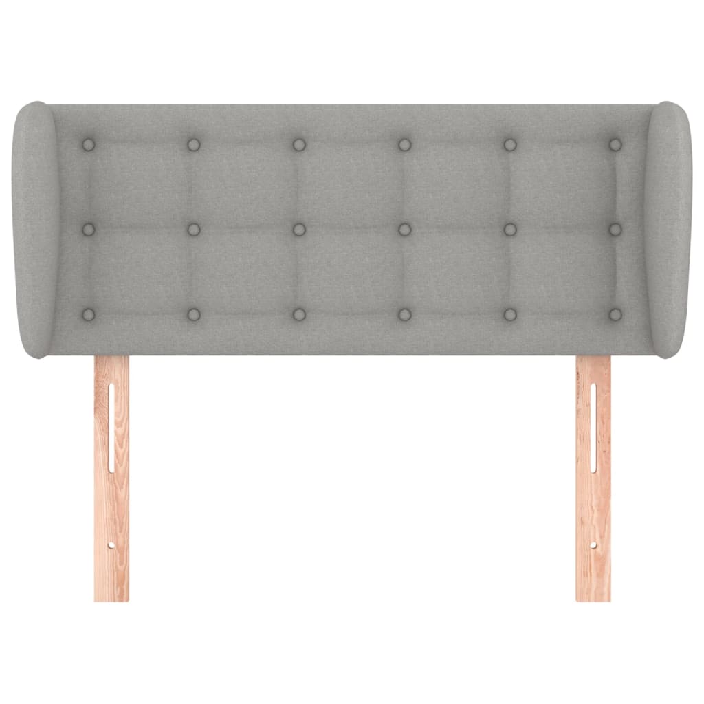 Kopfteil mit Ohren Hellgrau 103x23x78/88 cm Stoff